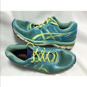 Asics Gel-Kayano 22 8.5 Running Shoes Blue Yellow